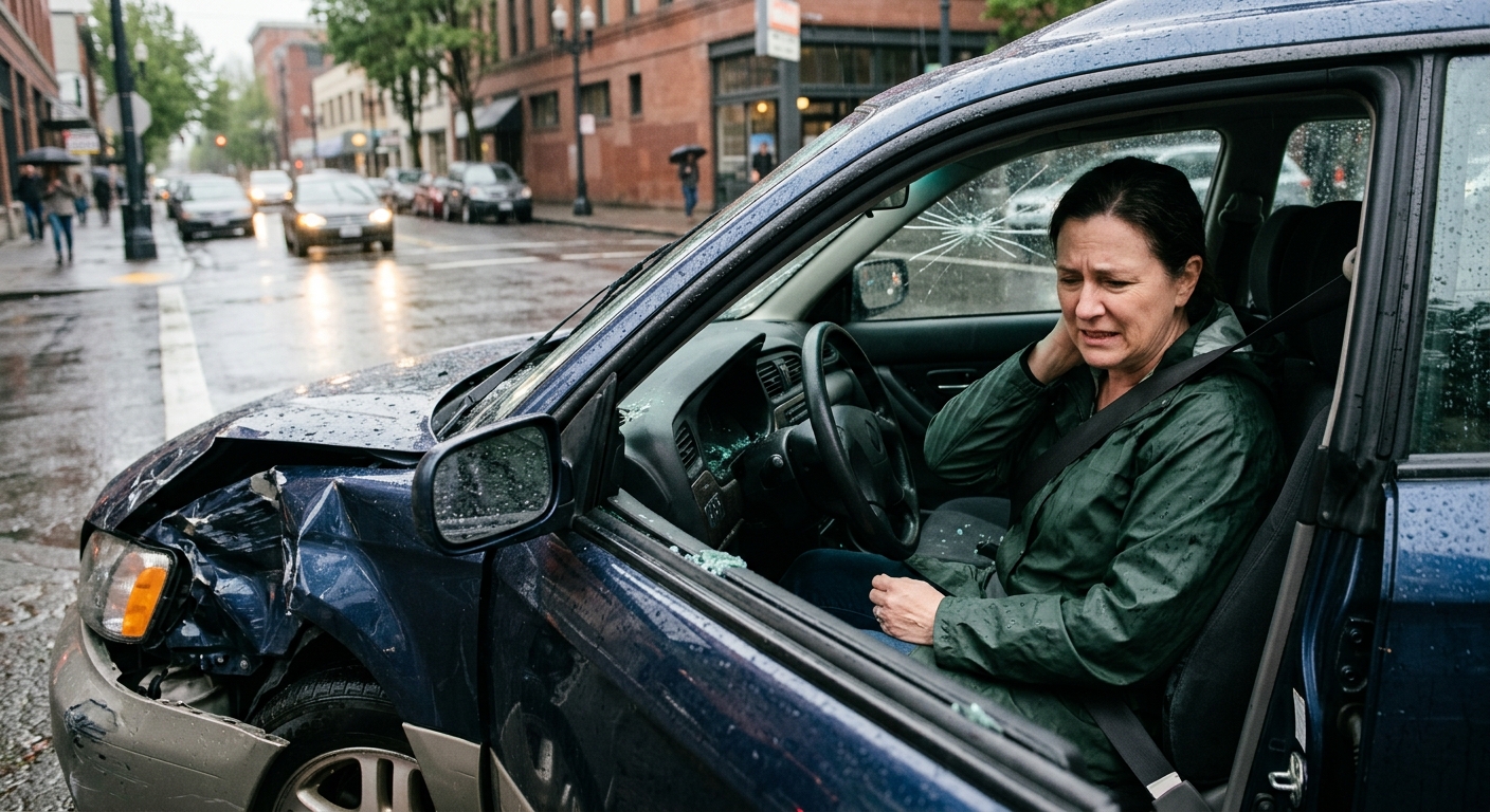 Portland car accident victim experiencing spinal injury pain after a crash