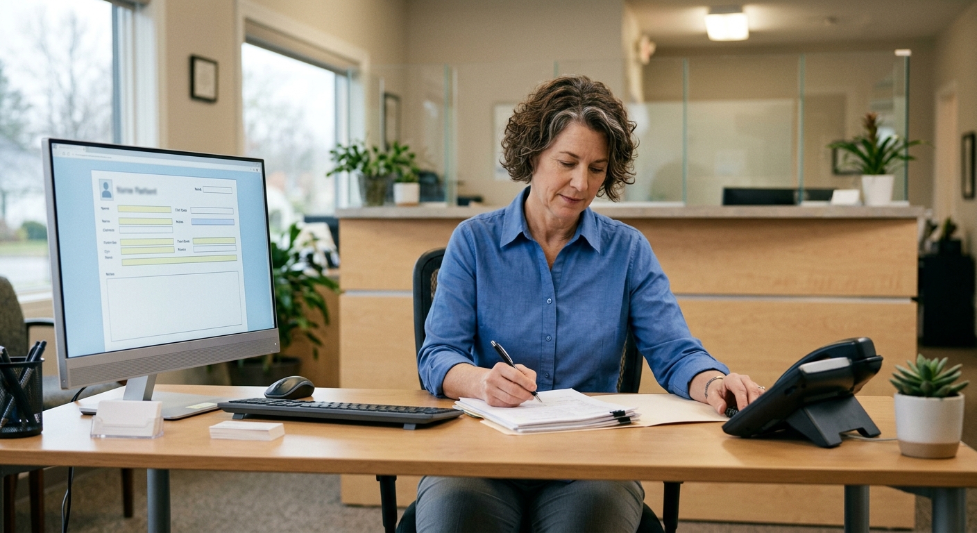 Chiropractic office billing coordinator submitting car insurance claim after Portland accident visit