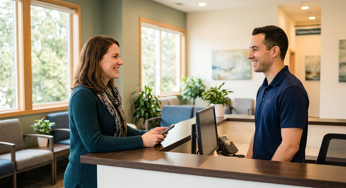 Portland motor vehicle collision patient asking questions at a chiropractic clinic before their first appointment